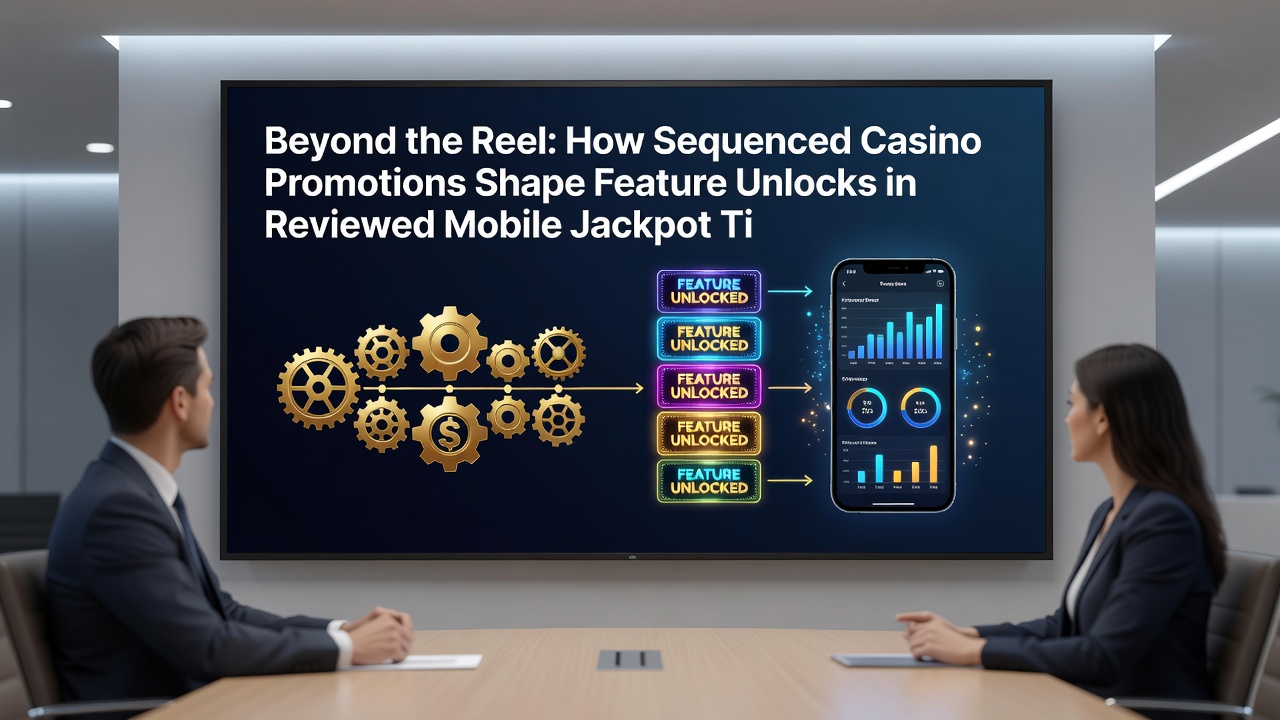Infographic illustrating promotion sequencing steps leading to jackpot feature activation