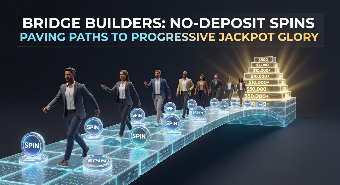 Player's screen capturing a no-deposit spin triggering a progressive jackpot feature, with coins cascading towards a massive prize wheel