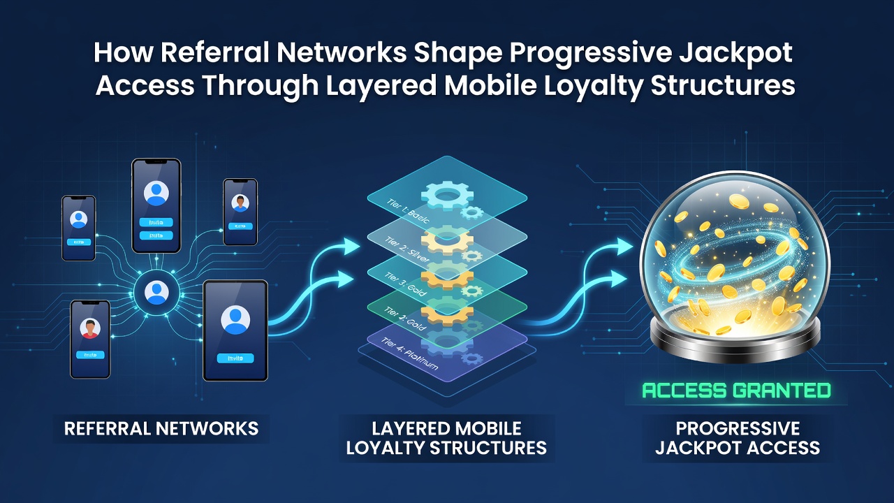 Mobile casino players navigating referral and loyalty tier interfaces on smartphones