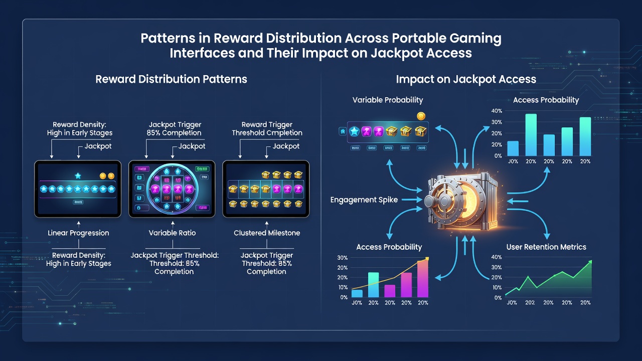 Data visualization of reward distribution patterns affecting mobile jackpot access rates
