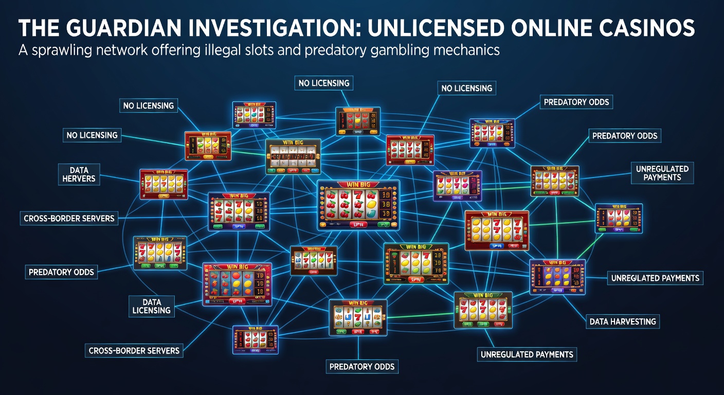 Screenshot collage of unlicensed casino homepages including MyStake and Velobet, with promotional banners and slot games prominently displayed