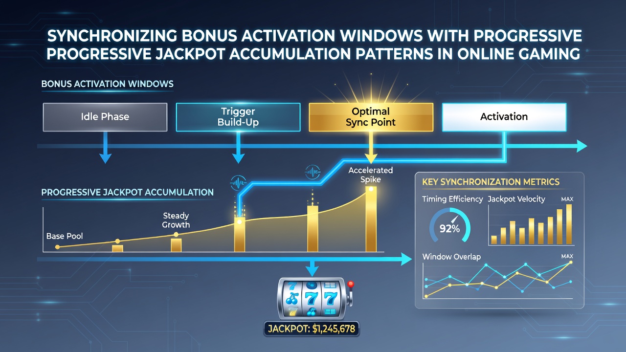 Screenshot of a gaming analytics dashboard displaying synchronized bonus timers and live progressive jackpot meters