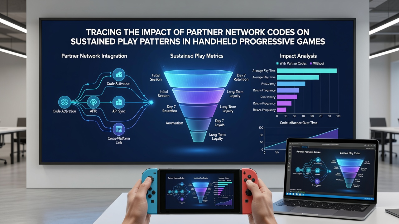 Analytics dashboard displaying session duration trends linked to partner network codes in progressive mobile slots