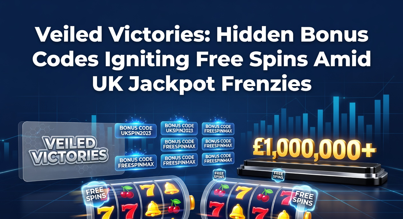 A vibrant slot machine screen displaying jackpot counters climbing amid swirling free spin symbols and hidden code overlays, capturing the thrill of UK online casino promotions