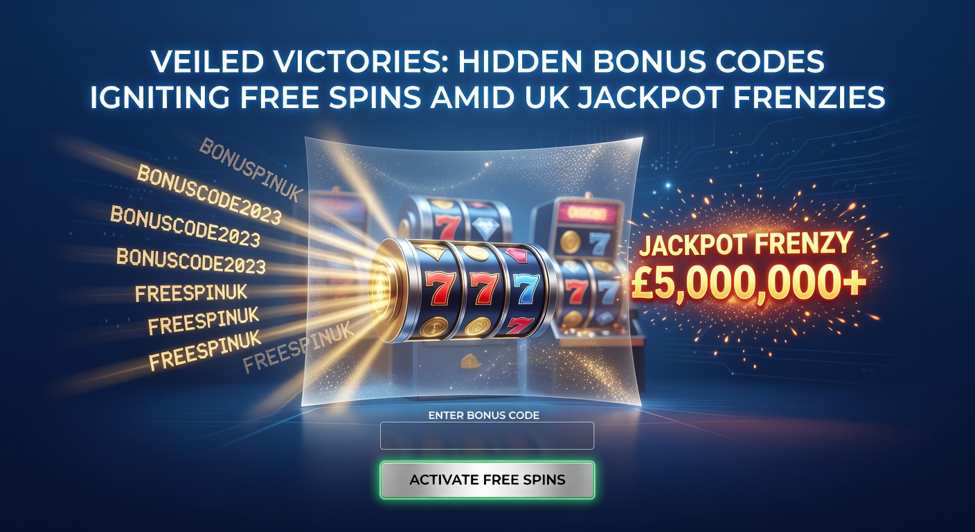 Close-up of a smartphone displaying a jackpot frenzy alert with a hidden bonus code entry field, free spins raining down on a progressive slot game interface amid UK flag motifs and coin explosions